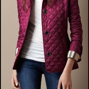 Burberry quilted jacket burgundy